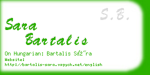 sara bartalis business card